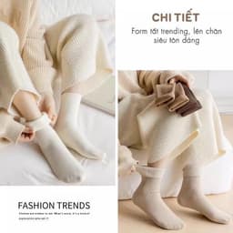 Set 10 đôi tất cổ cao lót lông lót nỉ dày dặn cotton giữ nhiệt mùa đông dành cho nữ mẫu mới M365 5