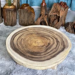 Mặt bàn tròn gỗ me tây mộc không sơn nguyên tấm gỗ thịt tự nhiên, làm bàn trà, bàn cafe - Xưởng Mộc Maido 2