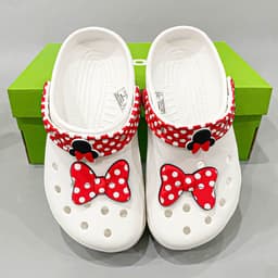 [ MOUSE CLOG ]Dép classic disney minnie mouse cho bé gái tặng kèm jibbitz nơ to y hình, dép sục chuột mickey 8