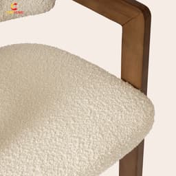 Ghế Nouveau Bằng Gỗ Nguyên Khối CORIHOME Có Mặt gồi Bọc Nệm, Tựa Lưng Và Tay Vịn Bằng Gỗ Hơi ốc 6