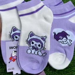 Set 10 đôi tất trẻ em 1-13 tuổi hoạ tiết kurumi tone màu tím dễ thương thời trang tất vớ cho bé gái 5