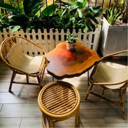 Mặt Bàn Tròn Cafe, Sofa, Gỗ Nhãn Nguyên Khối Tự Nhiên (Không Kèm Chân) 7