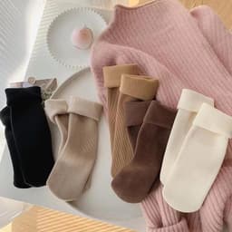 Set 10 đôi tất cổ cao lót lông lót nỉ dày dặn cotton giữ nhiệt mùa đông dành cho nữ mẫu mới M365 8