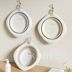 ( K&S) Thau/Chậu Gấp Gọn Silicon Hình Mèo, Face,... Dễ Thương Tone Màu Hàn Cho Bé  . 5