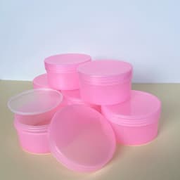 Giá Sỉ 50 hủ nhựa S250 màu hồng - 250gr, có nắp lót chống tràn - Đựng Kem Body Đựng kem trộn 6