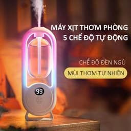 Máy xịt thơm phòng tự động khuếch tán tinh dầu siêu âm êm ái có đèn ngủ không dây decor mini tiện lợi . 3