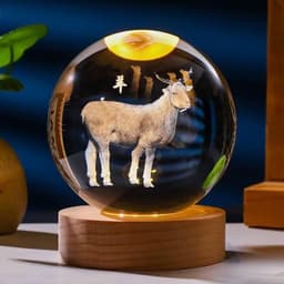 Bộ Đèn Ngủ-  Quả Cầu Pha Lê 3D Hình 12 Con Giáp, Đường Kính 6cm Trưng Bày Trang Trí Cực Đẹp 8