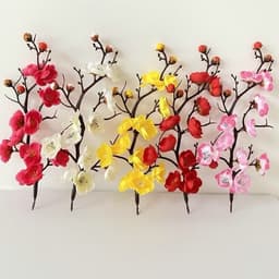 Cành Đào Lụa, Hoa Đào Cổ Trang Trí Tháp bánh Kẹo, Oản Tài Lộc, Góc Decor Tết 2025 Phụ Kiện Trang Trí Tết 2