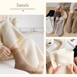 Set 10 đôi tất cổ cao lót lông lót nỉ dày dặn cotton giữ nhiệt mùa đông dành cho nữ mẫu mới M365 9