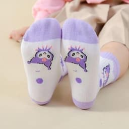 Set 10 đôi tất trẻ em 1-13 tuổi hoạ tiết kurumi tone màu tím dễ thương thời trang tất vớ cho bé gái 7
