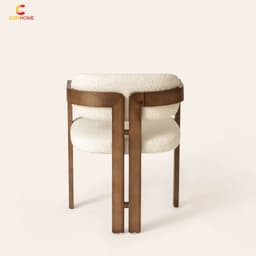 Ghế Nouveau Bằng Gỗ Nguyên Khối CORIHOME Có Mặt gồi Bọc Nệm, Tựa Lưng Và Tay Vịn Bằng Gỗ Hơi ốc 3