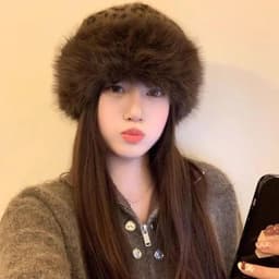 Mũ Mông Cổ Da Báo Hàn Quốc Lông Chồn Ấm, Phong Cách Thời Trang và Chống Gió 4
