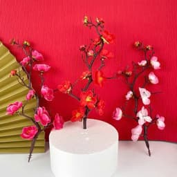 Cành Đào Lụa, Hoa Đào Cổ Trang Trí Tháp bánh Kẹo, Oản Tài Lộc, Góc Decor Tết 2025 Phụ Kiện Trang Trí Tết 6