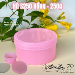 Giá Sỉ 50 hủ nhựa S250 màu hồng - 250gr, có nắp lót chống tràn - Đựng Kem Body Đựng kem trộn 1