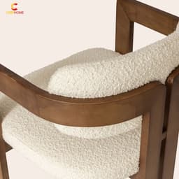 Ghế Nouveau Bằng Gỗ Nguyên Khối CORIHOME Có Mặt gồi Bọc Nệm, Tựa Lưng Và Tay Vịn Bằng Gỗ Hơi ốc 5