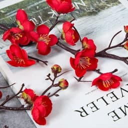 Cành Đào Lụa, Hoa Đào Cổ Trang Trí Tháp bánh Kẹo, Oản Tài Lộc, Góc Decor Tết 2025 Phụ Kiện Trang Trí Tết 7