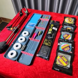 Bộ phụ kiện câu cá không kèm phao điện - 5 Phao  kèm hộp - Gác  2m1 - 5 trục buộc sẵn - 1 hộp lưỡi câu - thẻo buộc sẵn 3