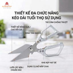 Kéo Cắt Xương Gà Chuyên Dụng – Thép Không Gỉ, Lực Cắt Mạnh, Đa Năng Nhà Bếp 9