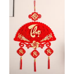 [TẾT 2027] Khánh Quạt Nhung Khắc Chữ Tết - Phúc - Lộc - Thọ, Mẫu Mới 3 Tua, Treo Nhà Phong Thủy, Decor Tết May Mắn 4