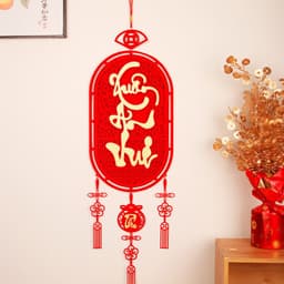 MIỄN SHIP Liễn đỏ bầu dục trang trí tết 2026,Liễn Treo Tết Bình An,Dải Treo Đỏ May Mắn Tặng Kèm Móc Treo Tường 5