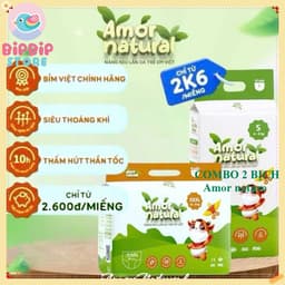 COMBO 2 BỊCH Tã Bỉm Quần Dán AMOR NATURAL, Mềm Mại, Mỏng Nhẹ đủ size thấm hút tốt. 6