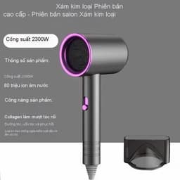 Máy Sấy Tóc Ion Âm Nước Công Suất Lớn Sấy Nhanh Dễ Dùng Có 3 Màu Trắng Xám Xanh_TH 2