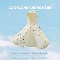 Áo Choàng Xô Chống Nắng Vải Muslin, Áo Tránh Gió Kèm Mũ Chắn Mềm Mại, Thoáng Mát Cho Bé MR053 3