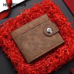 Ví ngắn HOBBYHUB, Ví da PU di động siêu mỏng, Hộp đựng thẻ tín dụng nhẹ bền bỉ cho nam giới 1