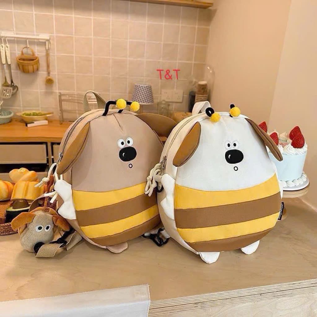 Balô chó ong dễ thương cho bé ba lô hoạt hình, ba lô dung tích lớn phù hợp cho mọi lứa tuổi & Đeo đi chơi đi học