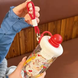 [ Hot Tặng Túi ]Bình đựng nước Xcup trong suốt Kèm Ống Hút Silicone Và Quai Xách bình nhựa Lucky 600ml có lõi lọc trà 5