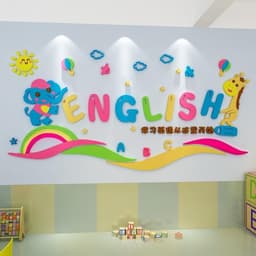 Tranh dán tường Fomex dán nổi english abc trang trí trung tâm tiếng anh, lớp học, trường mầm non, ngoại ngữ - F2030 9