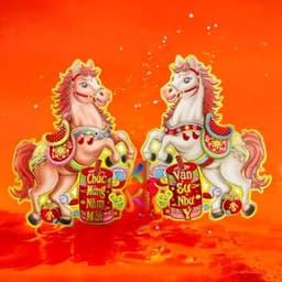 Set Decal 2 Ngựa Dán Cửa 3D Trang Trí Tết 2027 - Ngựa Độc Đáo Bính Ngọ Để Tăng Sức Hút 2