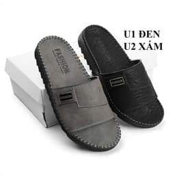 dép quai ngang da sáp nam Fashion, kiểu dáng trẻ trung, đế doctor răng cưa 3cm khâu chỉ toàn bộ chắc chắn U1,2 1