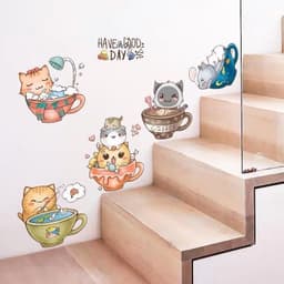 [Nhiều mẫu] Decal dán tường mèo, decal con vật xinh xắn trang trí phòng ngủ phòng khách 4