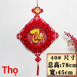 [TẾT2027]Dây Treo Thần Tài Nhung Đỏ Chữ Phúc Lộc Thọ Hình Thoi Hình Quạt Trang Trí Tết Phong Thủy 9