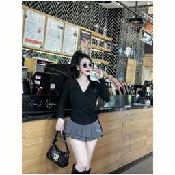 Áo Thun Nữ Tay Dài Nữ Big Size Thiết Kế Kiểu Xoắn Ngực LIMO Áo Thun Chất Thun Tăm Mềm Mịn MS085TD 2