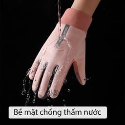 GT12 Găng tay lót nỉ đi xe máy mùa đông, tất tay đi xe máy nam nữ cảm ứng, chống nước 4