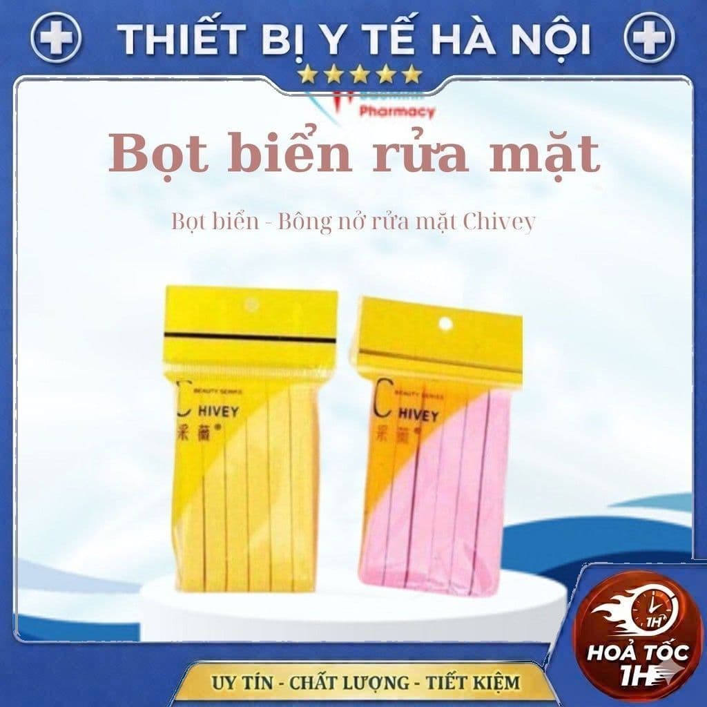 Bọt biển, Bông Mút - Bông Nở Rửa Mặt Chivey ( combo 5 gói  60 miếng )
