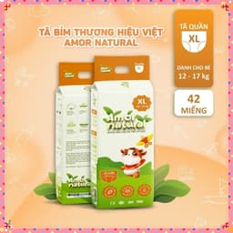 (TRỢ GIÁ) Tã Bỉm Quần Dán AMOR NATURE ,bỉm Việt,Bỉm trà xanh mềm mỏng thấm hút tốt 3