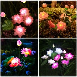 Đèn LED năng lượng mặt trời HOA SEN chống nước Trang trí Sân vườn Đám cưới Ngày lễ 8