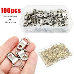 Bộ Móc Treo Tranh Ảnh Bán Nguyệt Kim Loại - Phụ Kiện Treo Khung Tranh, Khung Ảnh, Đồ Trang Trí Tường Tiện Lợi 4