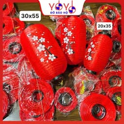ĐỀN LỒNG -ĐÈN VẢI  HOA ĐÀO trang trí Trung thu, Tết đèn hoa mai chống nước  1
