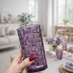 Bộ 06 Cốc Vân Caro Cao Dung Tích 350ml Màu Tím 2