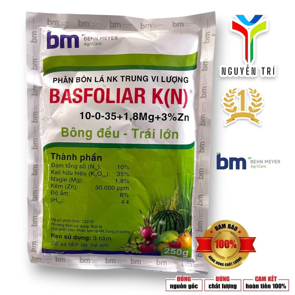 Basfoliar K(N) 10-0-35+Mg+Zn – Phân Bón Lá Kích Bông, Đậu Trái, Trái To 250g Chính Hãng