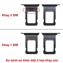 Khay Đựng Sim Thay Thế cho iPhone XsMax iP XS MAX bản 1 SIM/2 SIM Loại có Ron Chống Nước & Lẫy Giữ Sim như ZIN 3