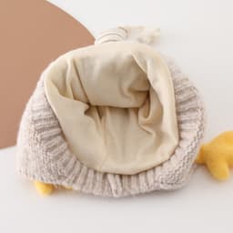Mũ Len Cho Bé 1-6 Tuổi Mũ Beanie Mắt To Dễ Thương Mũ Len Chóp Nhọn Lót Nhung Ấm Mùa Đông Hàn Quốc 8