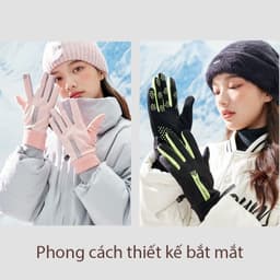 GT12 Găng tay lót nỉ đi xe máy mùa đông, tất tay đi xe máy nam nữ cảm ứng, chống nước 2