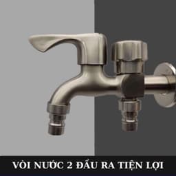 Vòi nước inox 304 chia 2 đầu ra độc lập, hoàn hảo cho máy giặt với 2 cổng xả tiện lợi. 6