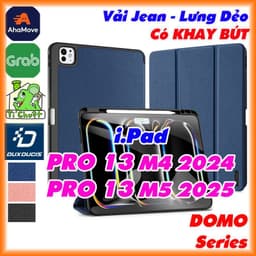 [Chính Hãng DUX DUCIS] Bao Da iPad PRO 13" M4/M5 2024/2025 DOMO Series Khay Dẻo Vải Jean Có Khay Bút 1