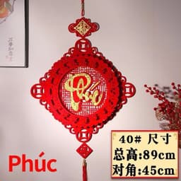 [TẾT2027]Dây Treo Thần Tài Nhung Đỏ Chữ Phúc Lộc Thọ Hình Thoi Hình Quạt Trang Trí Tết Phong Thủy 7